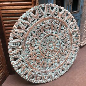 kh28 255 indian furniture circular carved wall panel left