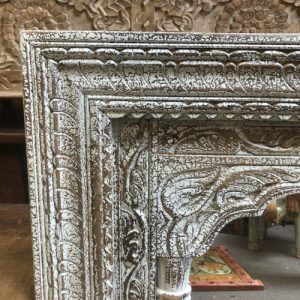 kh28 260 indian furniture triple archway mirror carved