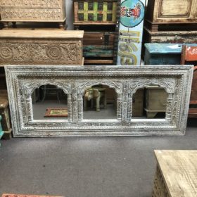 kh28 260 indian furniture triple archway mirror front