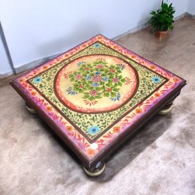 kh28 261 a indian furniture vibrant hand painted bajot floral