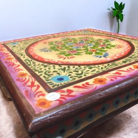 kh28 261 a indian furniture vibrant hand painted bajot details