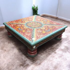 kh28 261 b indian furniture red hand painted bajot main