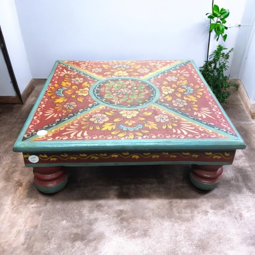 kh28 261 b indian furniture red hand painted bajot front