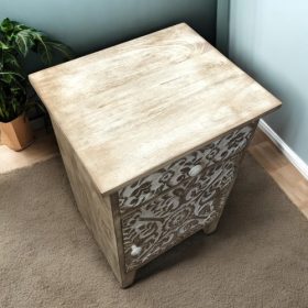 kh28 m 12723 indian furniture mango wood bedside cabinet natural
