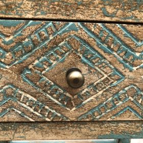 kh28 m 19475 indian furniture small turquoise table drawer