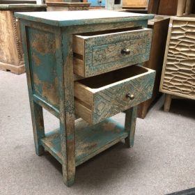 kh28 m 19475 indian furniture small turquoise table bedside