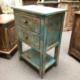 kh28 m 19475 indian furniture small turquoise table mango