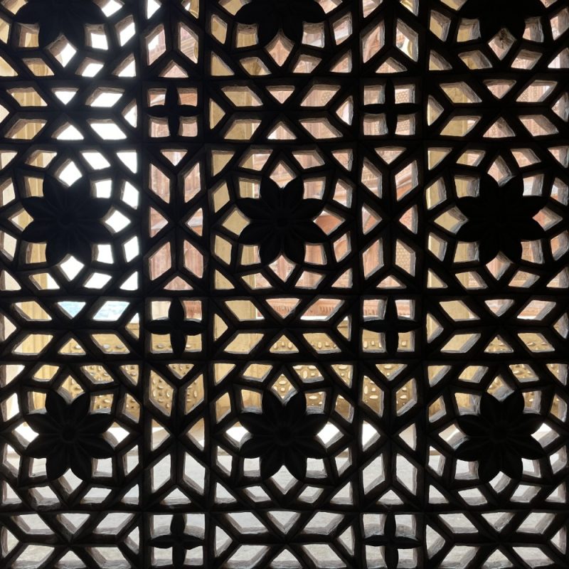 Stone Jali Window at Mehrangarh Fort in Jodhpur