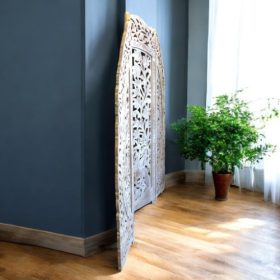 k83 7160 indian furniture whitewash carved screen partition