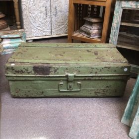 k83 7161 a indian furniture vintage 'steamer' trunks metal