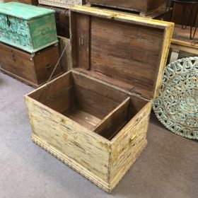 k83 7183 indian furniture dandelion storage trunk yellow