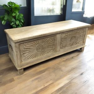 k83 7207 indian furniture carved panelled trunk main