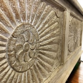 k83 7207 indian furniture carved panelled trunk mango