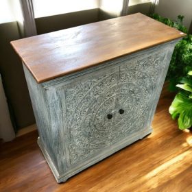 k83 8105 indian furniture circular carved cabinet sideboard