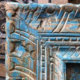 k83 8673 indian furniture vibrant turquoise mirror carved