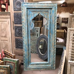 k83 8673 indian furniture vibrant turquoise mirror main