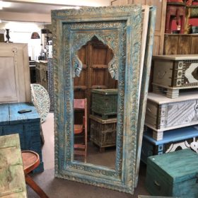 k83 8673 indian furniture vibrant turquoise mirror mihrab