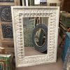 k83 8675 indian furniture white spindle mirror main