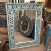 k83 8676 indian furniture blue patterned mirror main