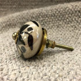 k82 4897 b indian accessory gift knobs black floral ceramic