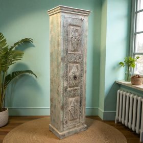 k82 4902 indian furniture eggshell tall slim cabinet main