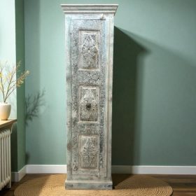 k82 4902 indian furniture eggshell tall slim cabinet wooden