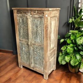 k82 4906 indian furniture small carved door cabinet main