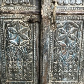 k82 4906 indian furniture small carved door cabinet blue