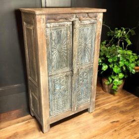 k82 4906 indian furniture small carved door cabinet rustic