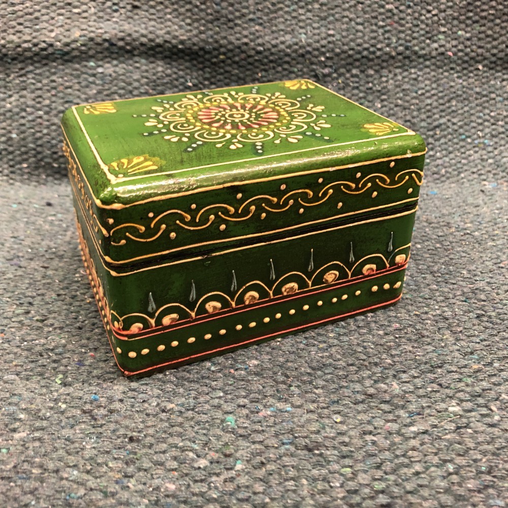 k82 7835 green indian accessory gift hand painted wooden boxes main