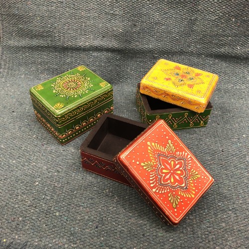 k82 7835 indian accessory gift hand painted wooden boxes lidded