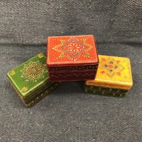 k82 7835 indian accessory gift hand painted wooden boxes colourful