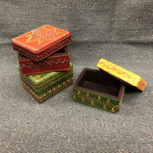 k82 7835 indian accessory gift hand painted wooden boxes small