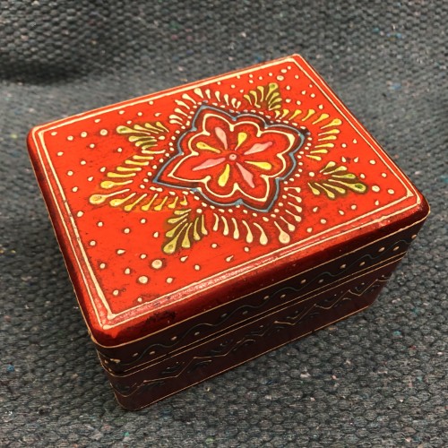 k82 7835 red indian accessory gift hand painted wooden boxes patterned