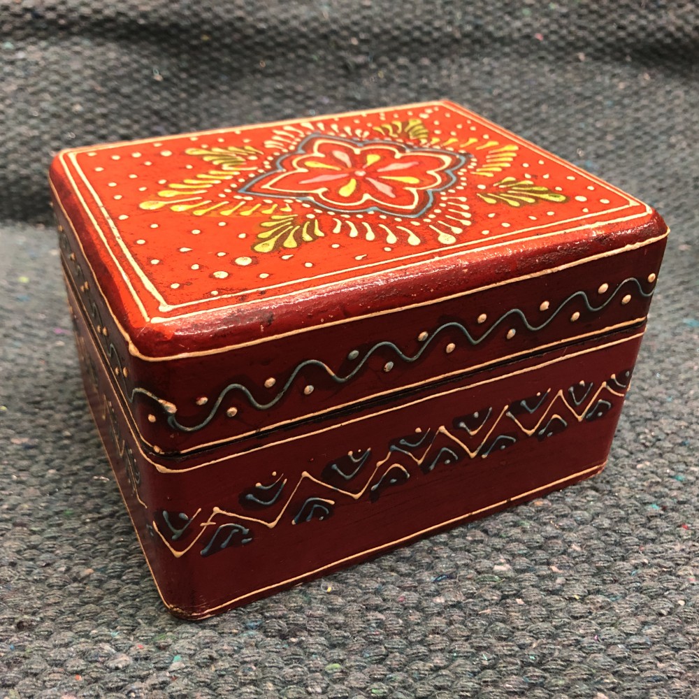 k82 7835 red indian accessory gift hand painted wooden boxes main