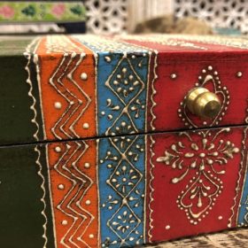 k82 7839 indian accessory gift rectangular storage box hand painted