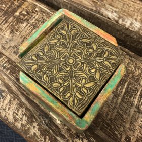 k82 7840 indian accessory gift painted wooden coasters patterned