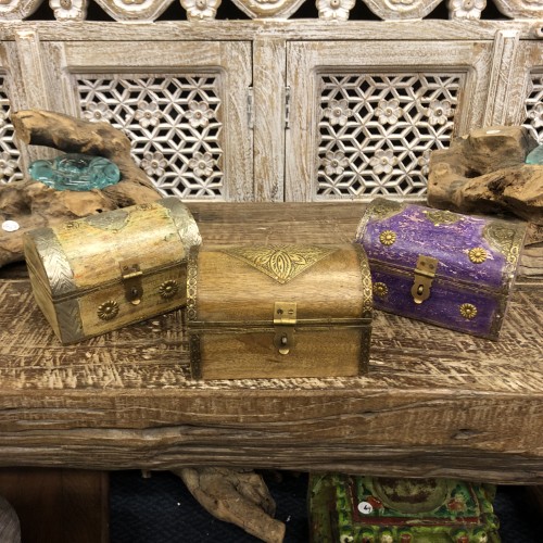 k82 7841 indian accessory gift wooden domed boxes storage