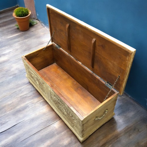 k83 7109 indian furniture carved trunk storage
