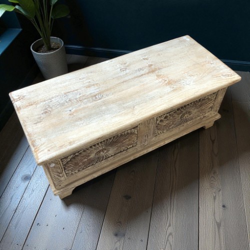 k83 7109 indian furniture carved trunk pale