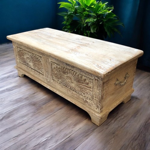 k83 7109 indian furniture carved trunk box