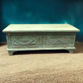 k83 8120 indian furniture unique green trunk wooden