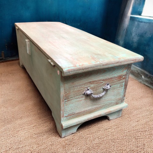 k83 8120 indian furniture unique green trunk turquiose