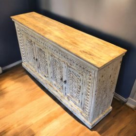 k83 8157 indian furniture spindle sideboard white