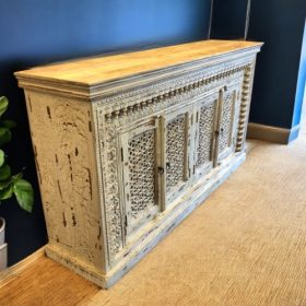 k83 8157 indian furniture spindle sideboard eggshell