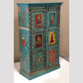 k84 2709 indian furniture green hand painted cabinet factory