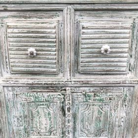 k79 2313 indian furniture cabinet with 2 drawers green