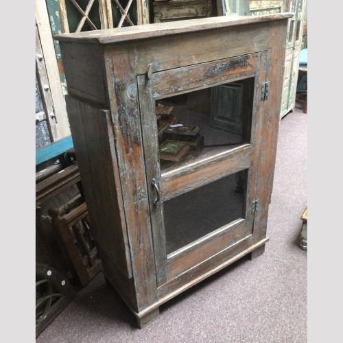 k79 2579 indian furniture shallow glass door cabinet shabby