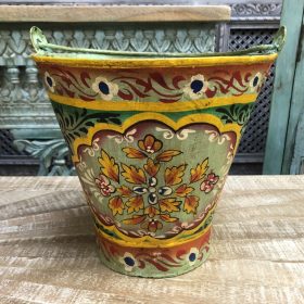 kh29 158 indian furniture hand painted buckets lime main