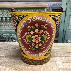 kh29 158 indian furniture hand painted buckets red main